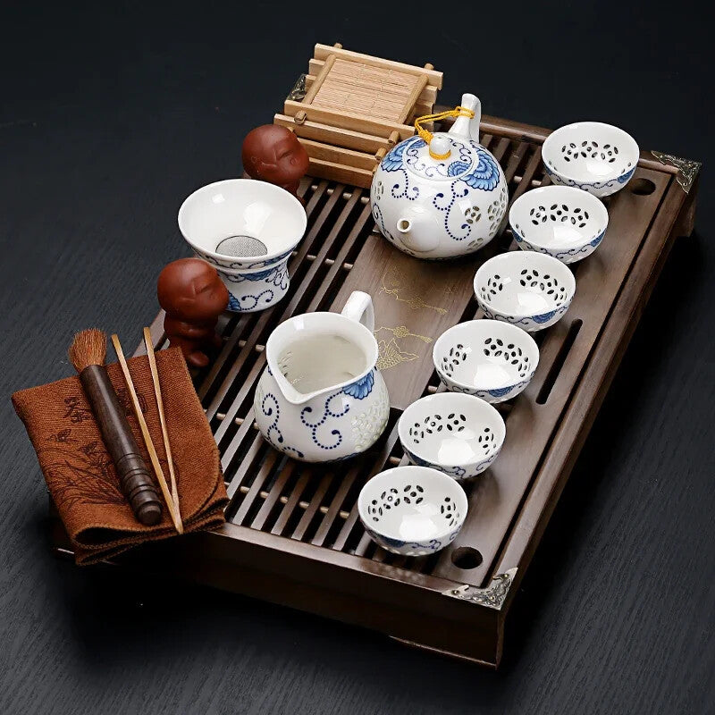 Purple Clay Chinese Tea Cup Set Porcelain Vintage Simple Kung Fu Luxury Tea Set
