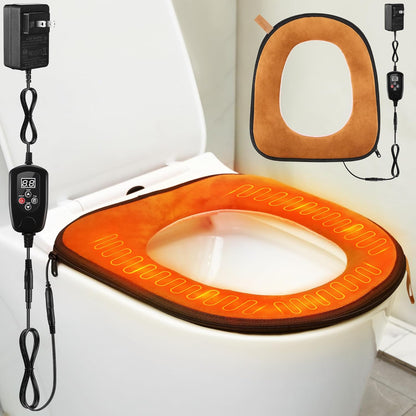 Heated Toilet Seat with Remote Control, Adjustable Temperature & Timer Settings,