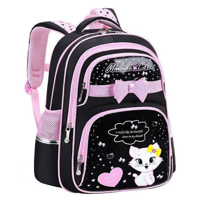 Primary PU leather School Bag Fashion Girls With Cute Waterproof Backpack
