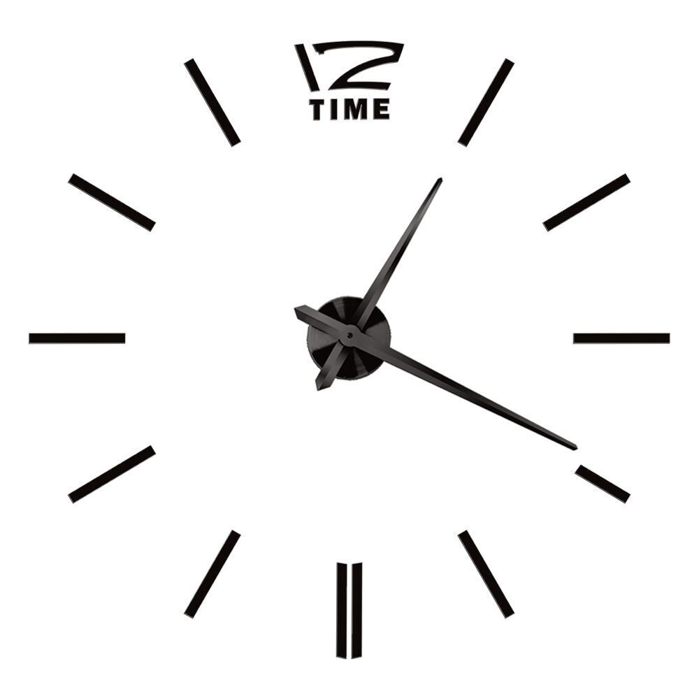 DIY Wall Clocks Acrylic Mirror Large 3D Frameless Home Living Room Decor 37-47In