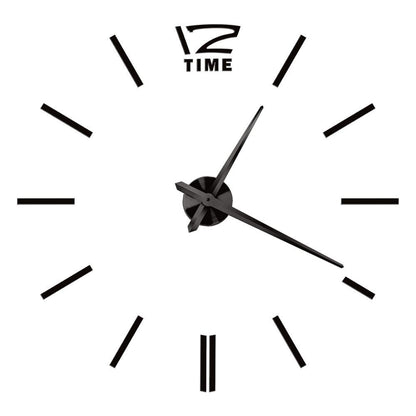 DIY Wall Clocks Acrylic Mirror Large 3D Frameless Home Living Room Decor 37-47In