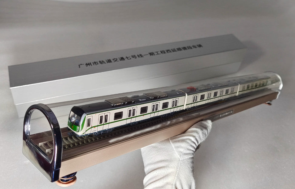 1:120 56CM Guangzhou Rail Transit Line 7 Subway Passenger Car Diecast Model