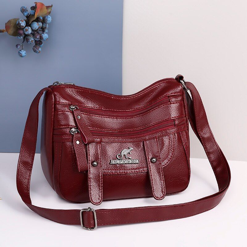 Vintage Handbag Synthetic Leather Crossbody Shoulder Messenger Bags 24*9*19 CM