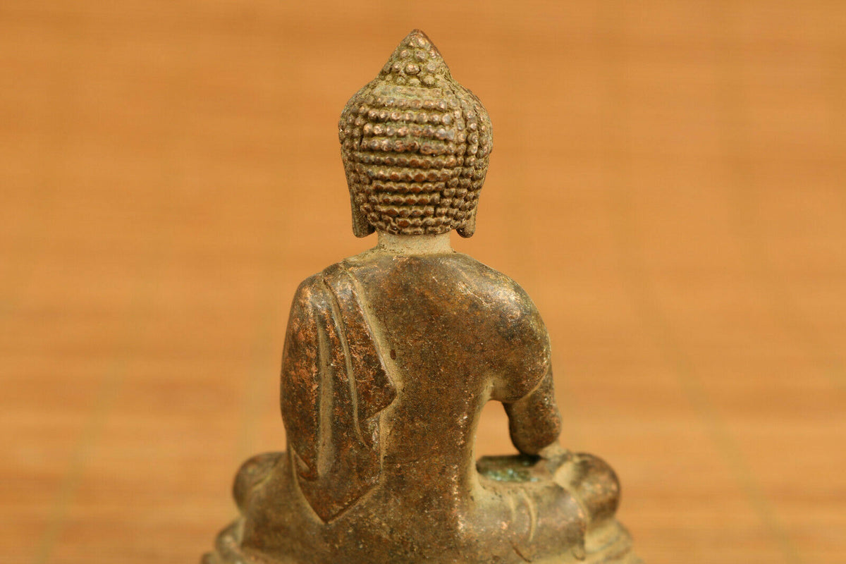chinese old bronze hand carved buddha Sakyamuni statue figure