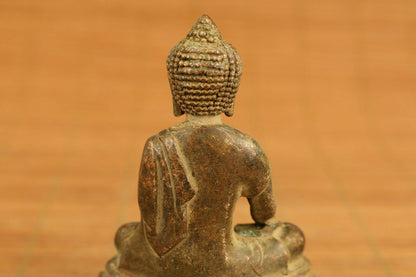 chinese old bronze hand carved buddha Sakyamuni statue figure