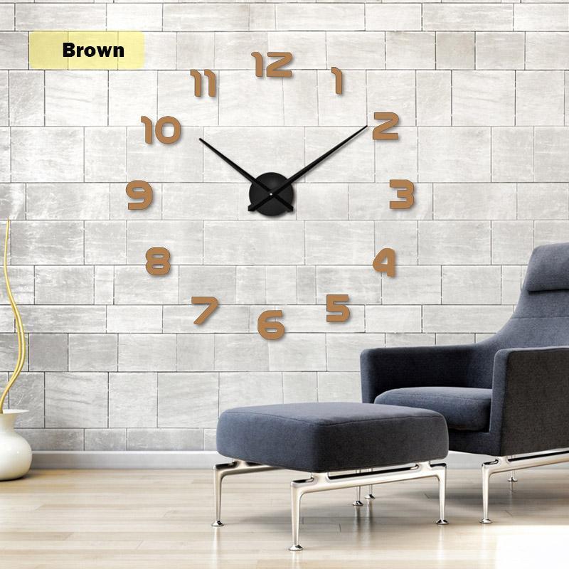 Large 3d Wall Clock Diy Home Creative Decoration Big Numbers Multi Color 37/47in
