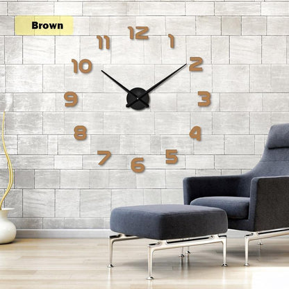 Large 3d Wall Clock Diy Home Creative Decoration Big Numbers Multi Color 37/47in