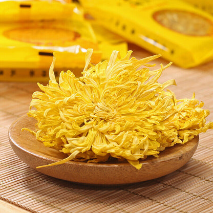 Organic Gold Huang Ju 10 Pcs Large Chrysanthemum Flower Tea Herbal Tea in Summe