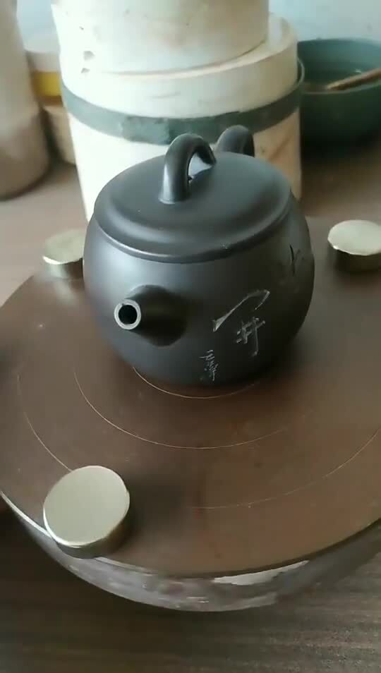 160ml Full Hand Carved Tea Pot Small Marked Real Yixing Zisha Black Clay Pots