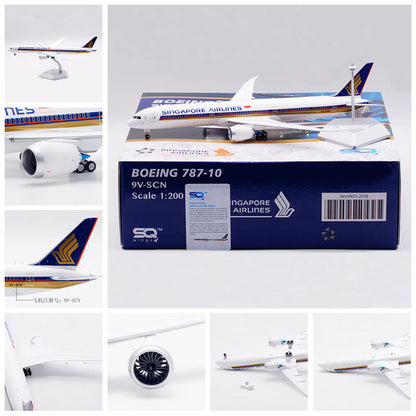 1:200 SQ Wings Singapore Airlines Boeing787-10 Passenger Airplane Diecast Model