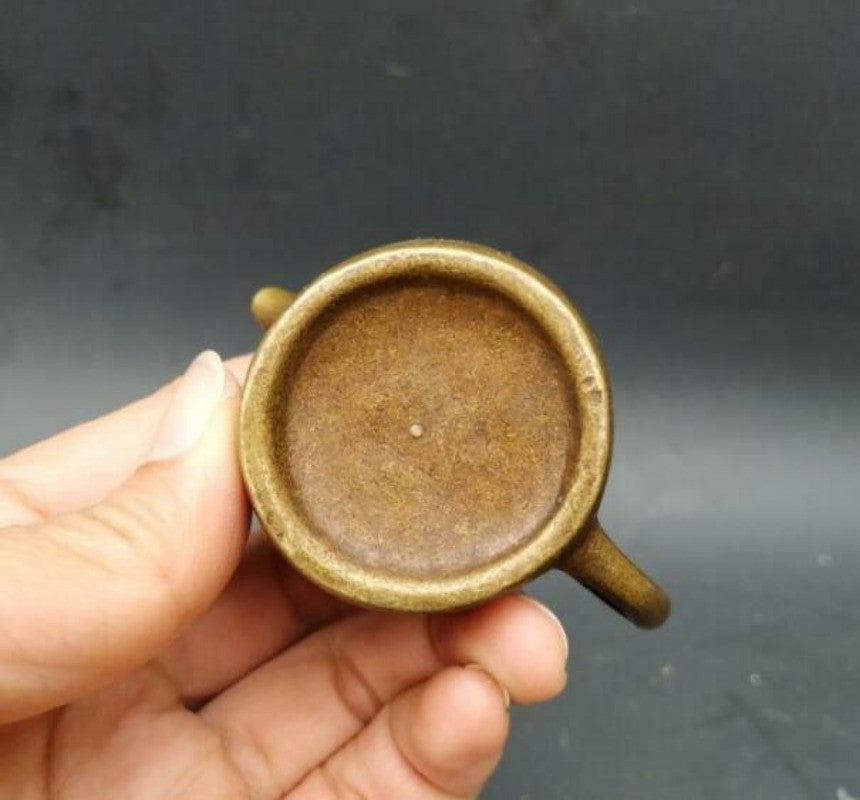 Antique Copperware Collection Copper Brass Plain Teapot Handle Mini Ornaments