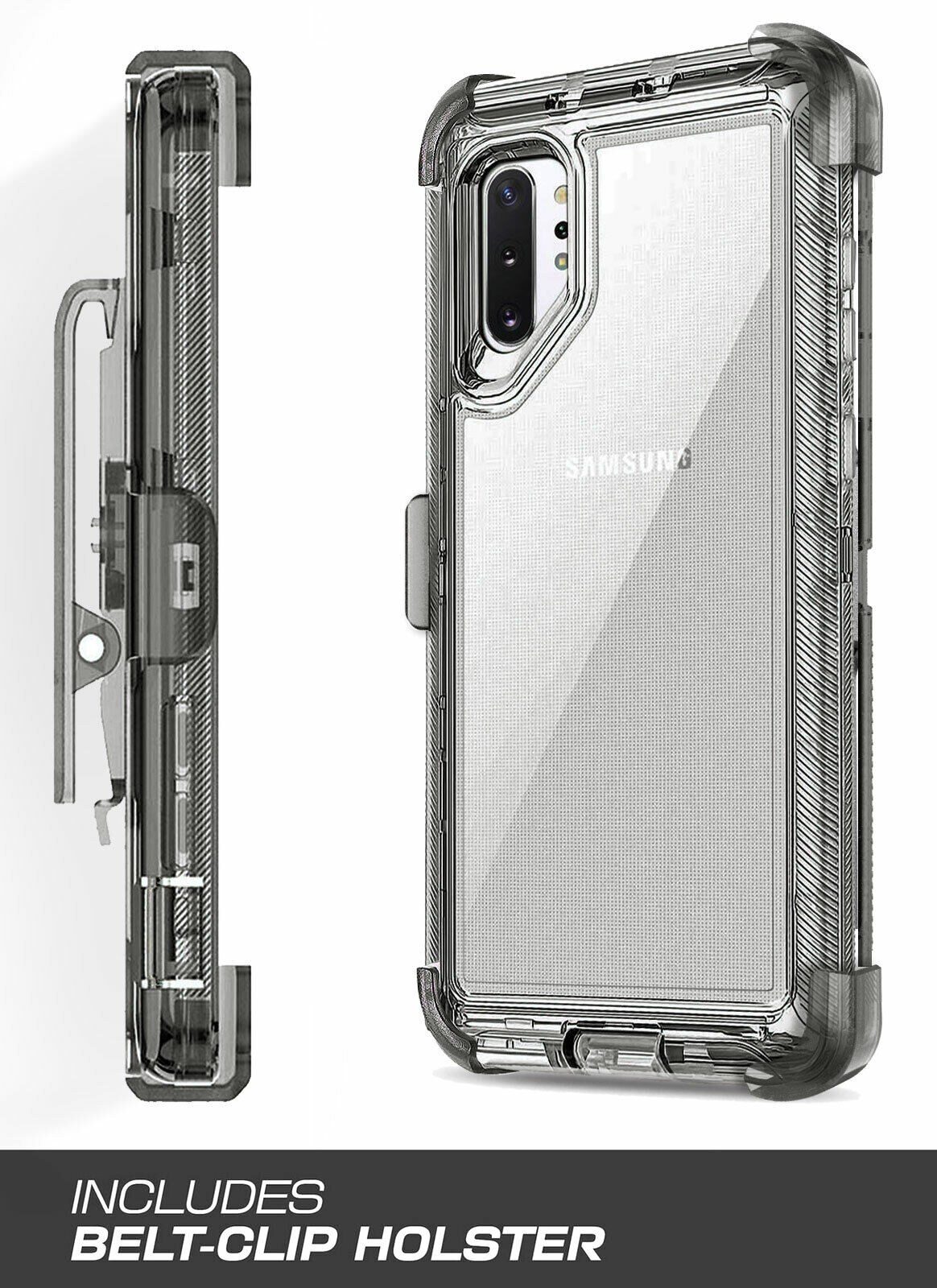 Clear Case For Galaxy Note 10 / Plus Clip Stand Rubber & Tpu Cover / Accessories