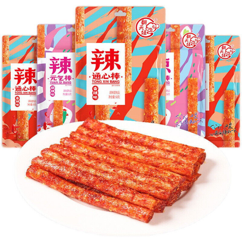 爆辣通心棒元气棒辣条经典麻辣零食特产 2pcs Hot Spicy Sticks Classic Spicy Leisure Snacks Specialty