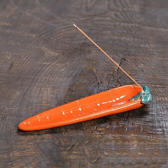 Ceramic Creative Carrot Incense Holder American Pastoral Censer for Sticks