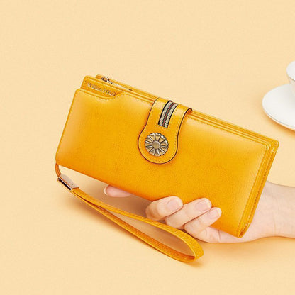 Card Holder Purses Leather Long Wallet Zip Hasp Bag Money Coin Pocket Card Bags
