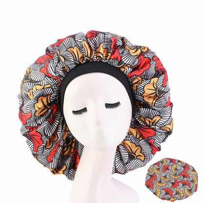 Sleep Night Cap Big Size Beauty Satin Silky Bonnet Head Cover Hat Curly Springy
