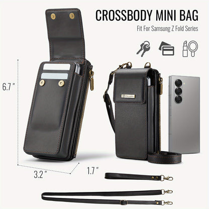 Crossbody Wristlet Wallet Case PU Leather for Samsung Galaxy Z Fold 3/4/5/6/7/8