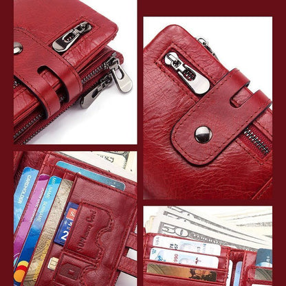 Wallet Genuine Leather Coin Purse Small Zipper Money Bag Mini Card Holder 1 PC