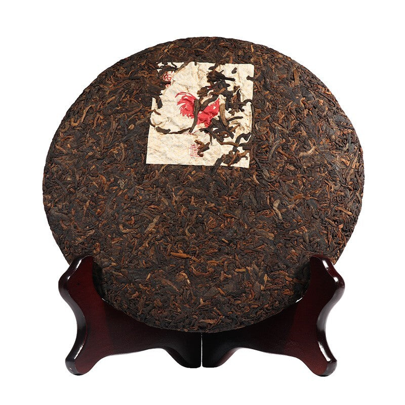 2017 CHINATEA chicken Zodiac,ji nian pu erh Puer Tea Ripe Yunnan cake tee,357g