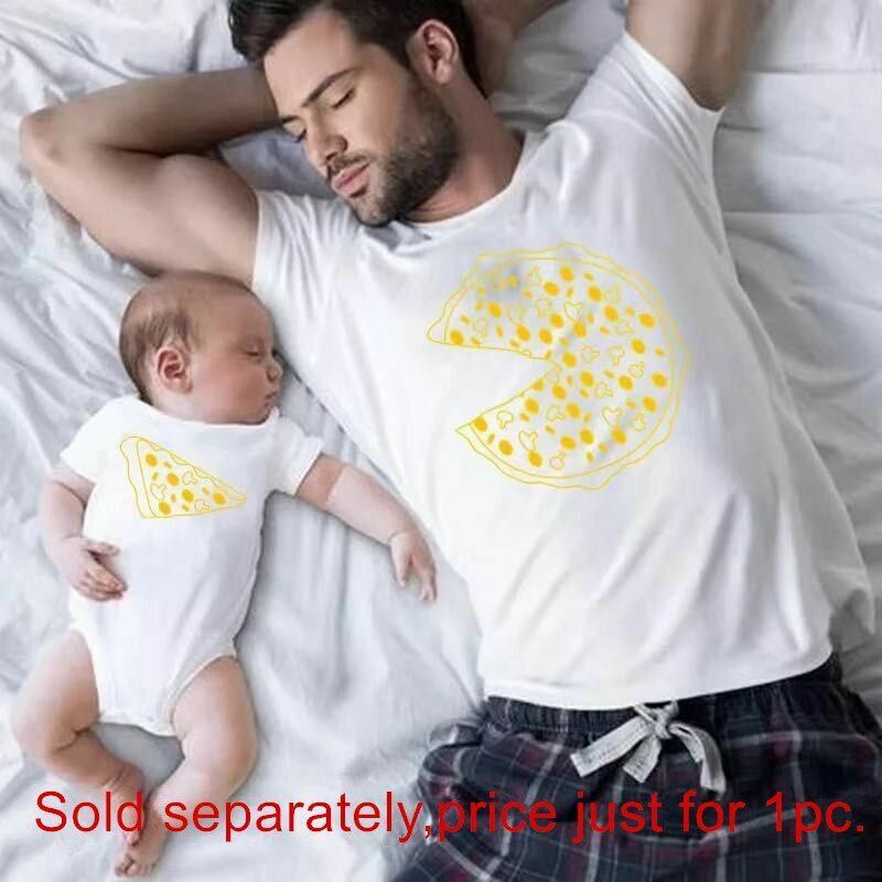 Matching Clothes Pizza T-shirts Cotton Family Father Mother Daughter Romper Baby