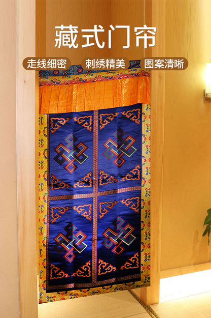1pc Tibetan Door Curtain Eight Auspicious Partition Curtain Buddhist Hall