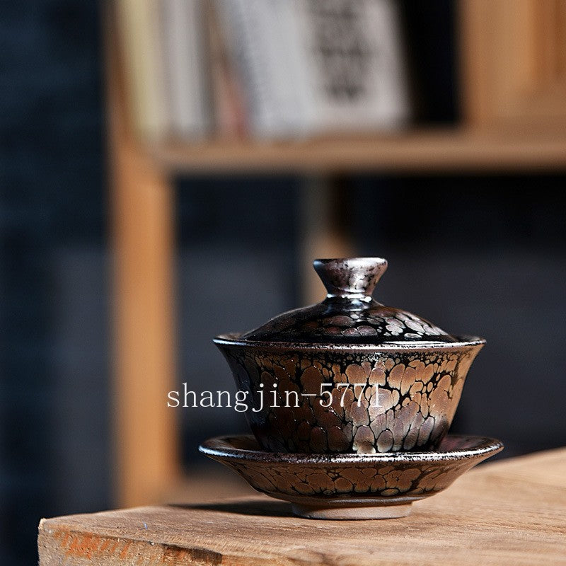 Chinese Jianzhan Tea Pot of Popular Tenmoku Tea Bowl Gaiwan Oil Droplets Tea Cup