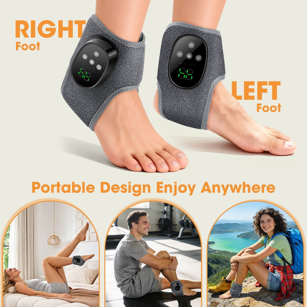 Rechargeable Heated Ankle Massager with Vibratio Cordless Ankle Therapy Support