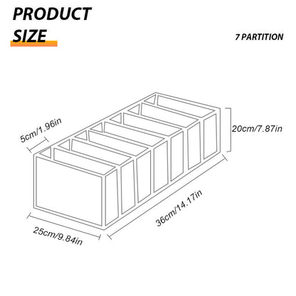 7 Grids Mesh Storage Box Closet Wardrobe Drawer Divider Clothes Organizer