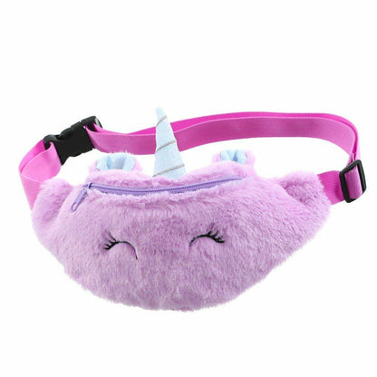 Children's Pack Unicorn Fanny Girls Waist Bag Plush Toy Belt Color Cartoon Purse