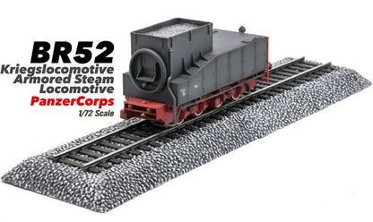 1:72 PanzerCorps BR52 Kriegslocomotive Amored Steam Locomotive Plastic Model