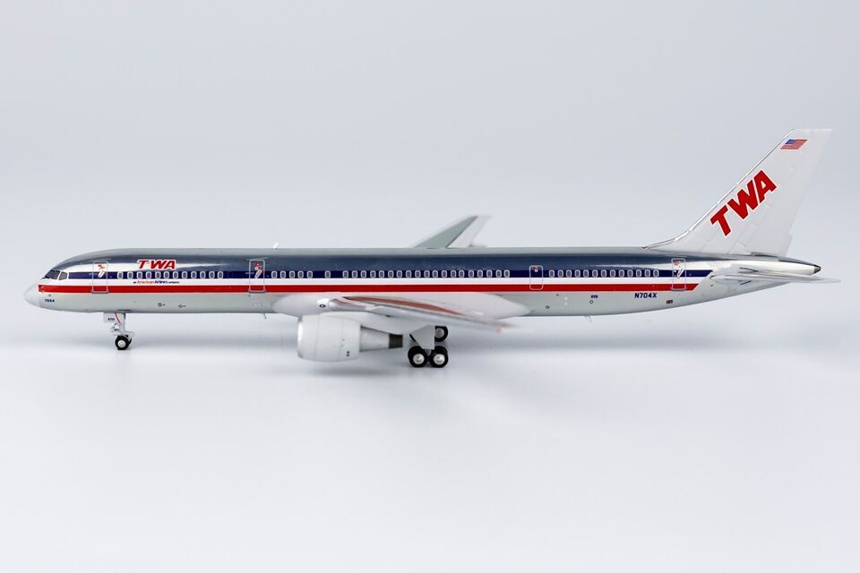 1:400 NG Model TWA BOEING 757-200 Passenger Airplane Diecast Aircraft Model