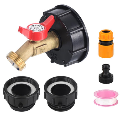 Universal 275-330 Gal IBC Tote Brass Adapter Valve Kit 3 Sizes Connector Set