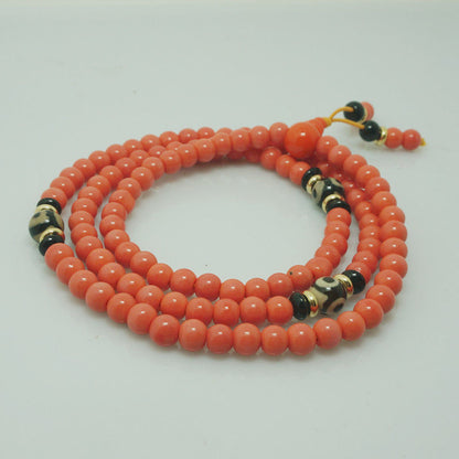 6mm New Tibetan Style Buddhism 108 Glazed Rosary Beads Multi-circle Bracelet