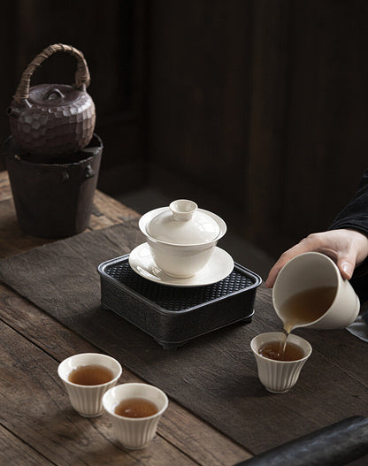 Sancai Cover Bowl Chinese Handmade Kung Fu Tea Set Ceramic Tea Bowl Tea Cup