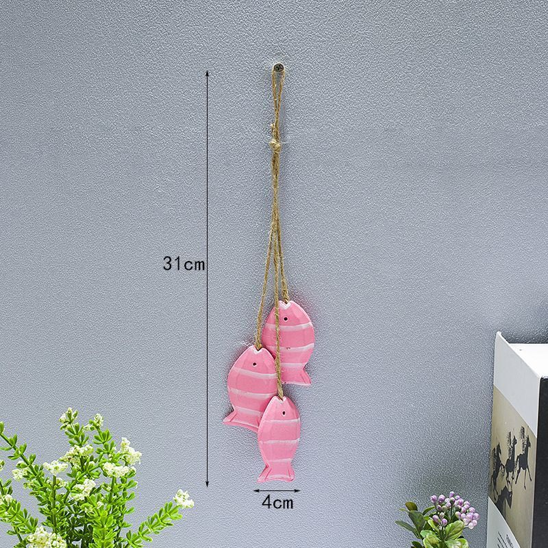 Hanging Decor Wooden Mediterranean Starfish Scallop Fish Pendants Home Ornaments