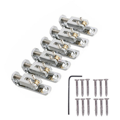 6Pack Alloy+Copper Single Roller 3-8 String Bridge For Guitar Cigar Box Banjo