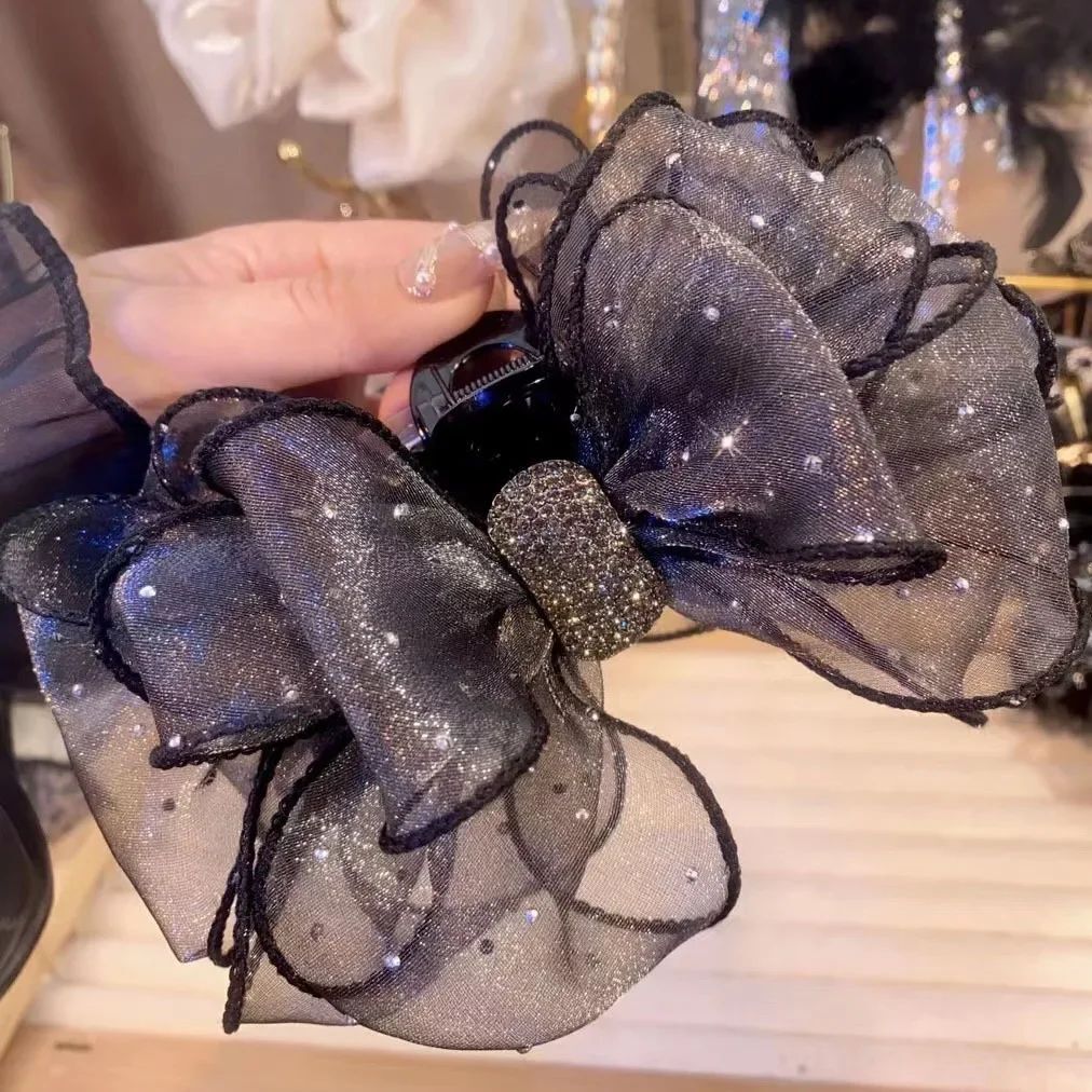 Women Hair Claw Lace Mesh Geometric Butterfly Vintage Elegant Clip Clamp Hairpin