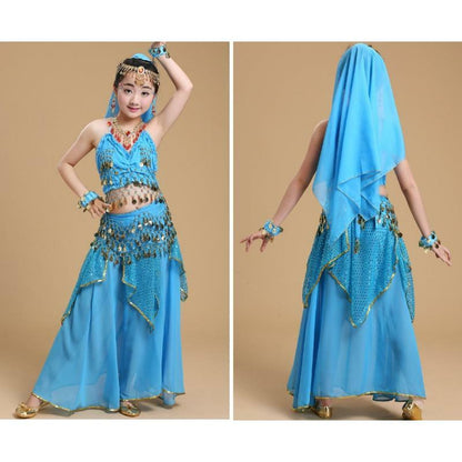 Girls Belly Dance Costume Skirt Outfit Kids Performance Clothing +Accessories