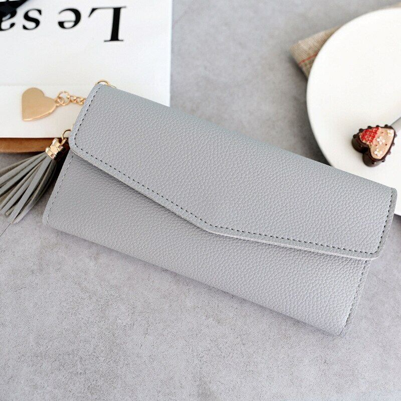 Women Wallet Clamps Purse Cash Clip Billfold Female Card Lady PU Leather Handbag