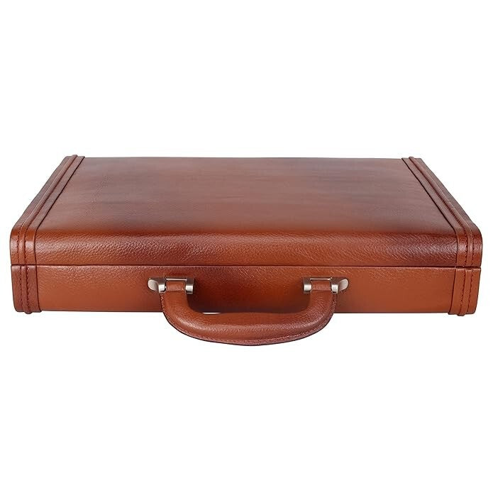 New Leather Travel Briefcase Side Combination Lock Office Business Handbag