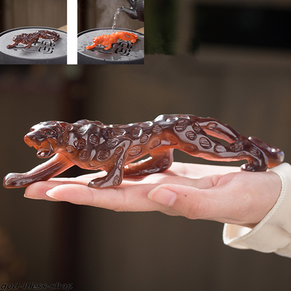 Chinese Resin Tea Pet Leopard Color Change Table Decoration Creative Tea Play