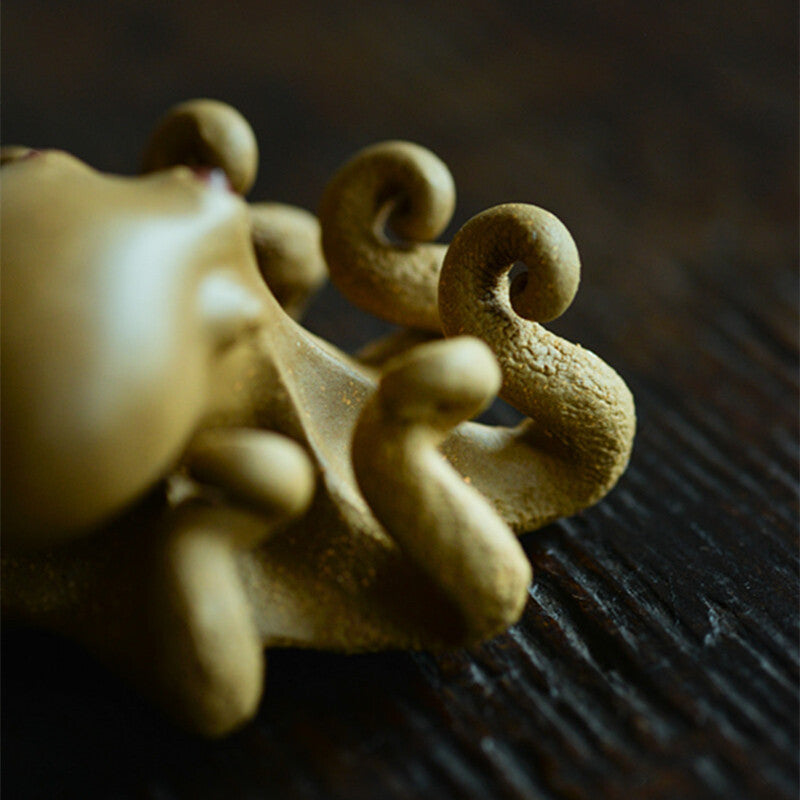 Full Handmade Artware Ornament Yixing Zisha Duan Clay Tea Pet Octopus Statue New