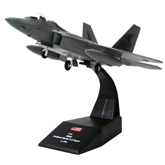 Metal F-22 Aircraft 1:100 Model Fighter Aviation Military Science Exhibition M