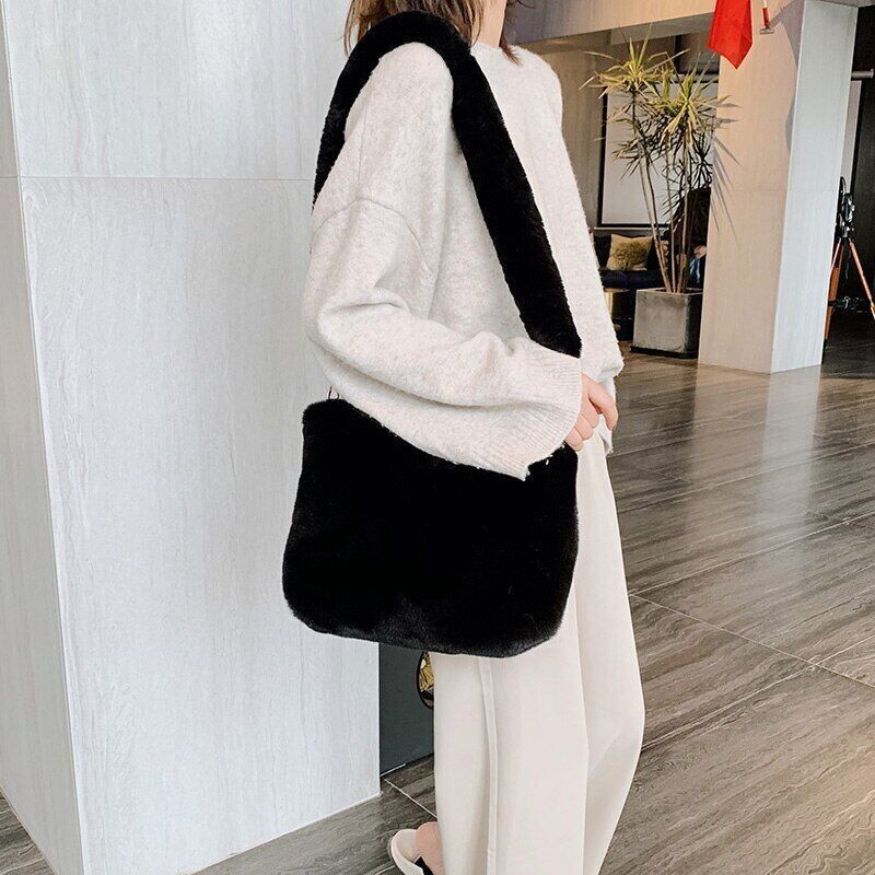 Bag Women's Plush Shoulder Bags Large Capacity Messenger Bag Handbag