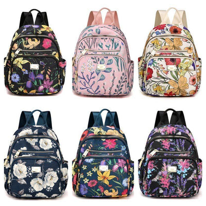 Soft Nylon Small Backpack School Bags Polyester 17*10*28 CM Softback Floral 1 PC