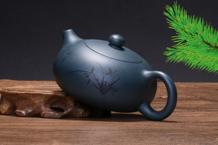 Authentic Yixing Zisha Tea Pot Cup Handpainted 188 Infuser Hole Marked Xishi Pot