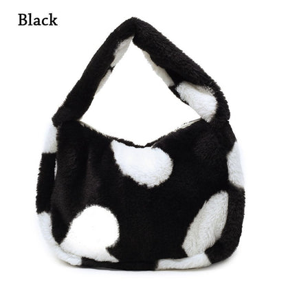 1pc Women Girls Fluffy Shoulder Bag Top-handle Bag Female Autumn Winter Handbag