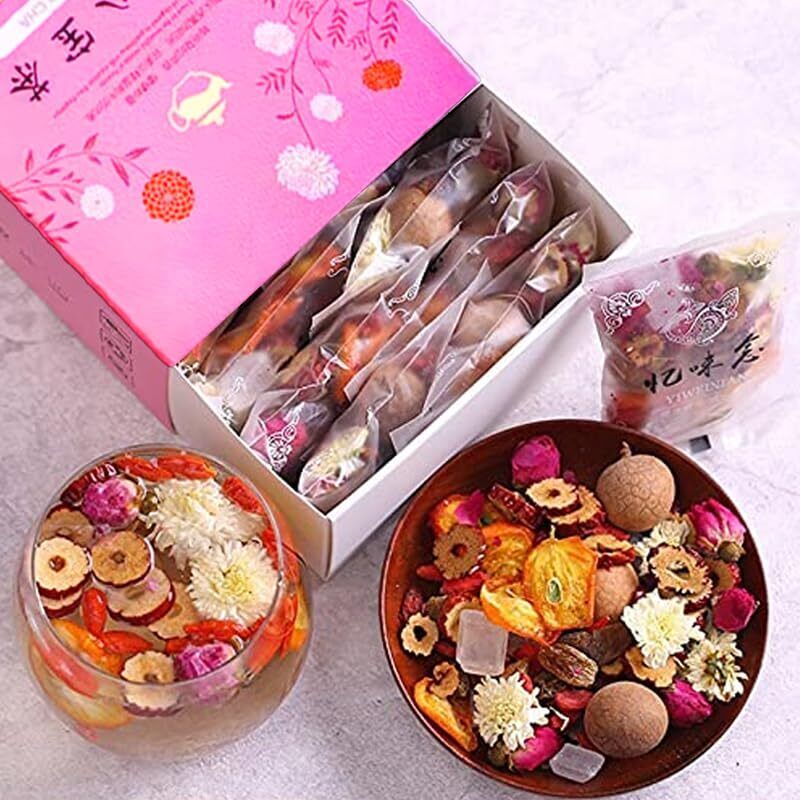 15 Pcs Natural Babao Tea Includes Longan Rose Jujube Herbal Tea Beauty Skin 180g