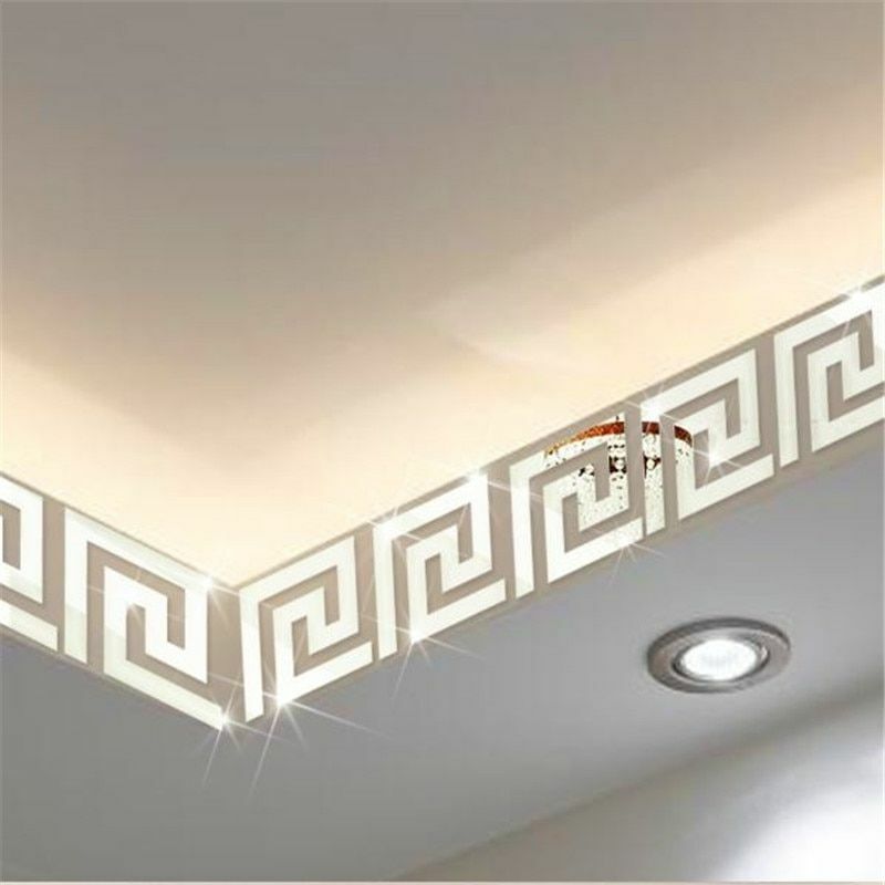 Wall Mirror Stickers 30Pcs 5*5CM 3D Waist Line Acrylic Decorations Living Rooms