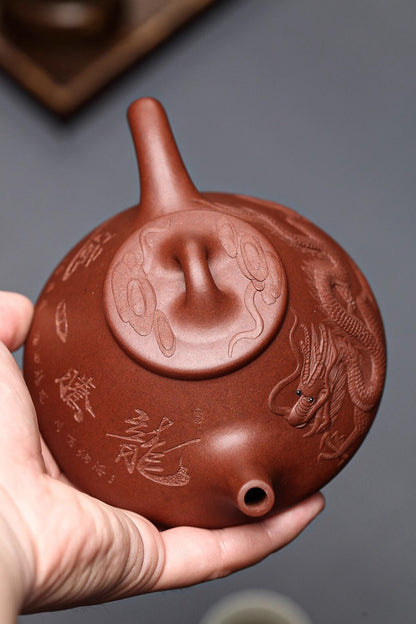 300cc chinese Yixing Handmade Zisha teapot DiCaoQing Ni Dragon Hu Gongfu Tea Pot
